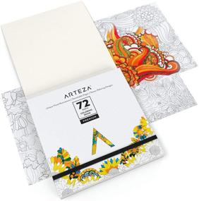 img 2 attached to 🌺 Arteza Floral Coloring Book for Adults: 72 Detachable Pages, Anti-Stress Art Supplies (6.4x6.4 inches)