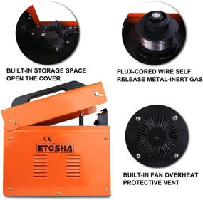 img 2 attached to 🔥 ETOSHA MIG 160 Portable Flux Core Wire Gasless Welder, Automatic Wire Feeding Welder with 160A ARC Welding Gun, Grounding Clamp, Input Power Adapter Cable and Brush - Orange