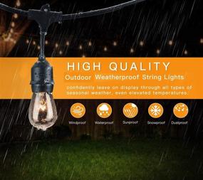 img 3 attached to 🌟 2-Pack Dimmable Outdoor Bistro String Lights: Waterproof Vintage 11W Edison Bulbs, 48Ft Commercial Lights String Perfect for Patio, Cafe, Backyard Pergola - Blk