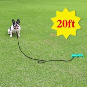 img 3 attached to 🐶 20 ft Dog Tie Out Cable Stake for Dogs Up to 90/110 lbs - Perfect for Camping, Training, Playing - Plus Bonus Dog Chew Toy