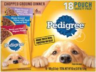 pedigree chopped ground dinner: premium 3.5 oz. pouches of adult wet dog food logo