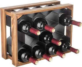 img 1 attached to 🍷 MyGift 11-Bottle Wood & Metal Countertop Honeycomb Wine Rack: Stylish and Space-Saving Storage Solution