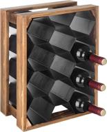 🍷 mygift 11-bottle wood & metal countertop honeycomb wine rack: stylish and space-saving storage solution логотип