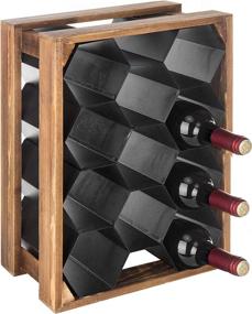 img 4 attached to 🍷 MyGift 11-Bottle Wood & Metal Countertop Honeycomb Wine Rack: Stylish and Space-Saving Storage Solution