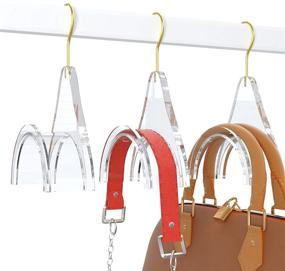 img 4 attached to HIIMIEI Acrylic Handbag Hangers Organizer