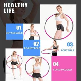 img 3 attached to 🏋️ Raoccuy Exercise Hoop for Adults Jump Rope - Weighted Fitness Hoop, 8-Section Detachable Design - Professional Exercise Hoop for Weight Loss and Core Workout