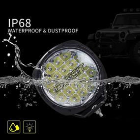 img 1 attached to 🚗 2PCS 7 Inch LED OffRoad Round Light Bar - Waterproof 105W Fog Driving Roof Pods Lamp for Jeep SUV Truck Hunters