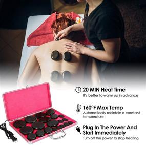 img 2 attached to 🌋 Ultimate Basalt Hot Stones Massage Kit: 20 Pcs with Warmer for Spa, Relaxation, and Pain Relief