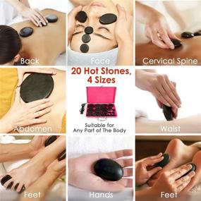 img 3 attached to 🌋 Ultimate Basalt Hot Stones Massage Kit: 20 Pcs with Warmer for Spa, Relaxation, and Pain Relief