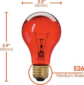 img 2 attached to 💡 A19 Red Incandescent Light Bulb, 60W, E26 Medium Base, 130V, 2-Pack