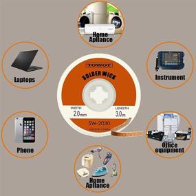 img 2 attached to 🔧 TOWOT Solder Wick - Easy Desoldering and Disassembly of Electrical Components with 0.08'' x 9.8'' No-Clean Solder Wick Braid