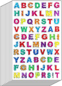 img 4 attached to 🌈 Colorful Ruisita Glitter 60 Sheets Self-Adhesive Alphabet Stickers for Scrapbooking, Embellishment, and DIY Crafts (Set 1)