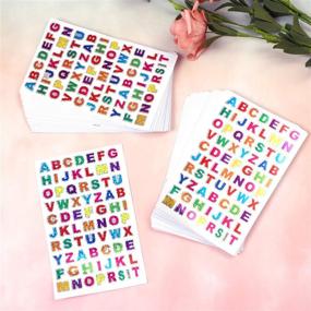 img 1 attached to 🌈 Colorful Ruisita Glitter 60 Sheets Self-Adhesive Alphabet Stickers for Scrapbooking, Embellishment, and DIY Crafts (Set 1)