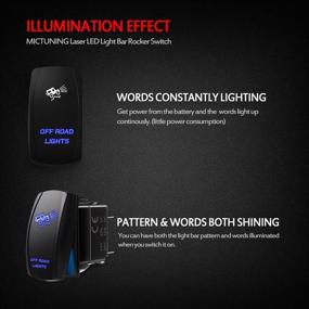 img 2 attached to 🔵 Blue LED Rocker Switch for Off-Road Lights - MicTuning MIC-LSO1, 5 Pin, On-Off, 20A 12V