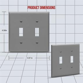 img 3 attached to 🔳 Enerlites Переключатель света Тумблерная панель для стены 2-гнездовая 4,50" x 4,57" Серый 10 штук - Неразбиваемый поликарбонатный термопластик, глянцевая отделка - 8812-GR-10PCS