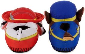 img 1 attached to 🐾 Adorable Nickelodeon Paw Patrol Chase & Marshall Slippers for Boys and Girls