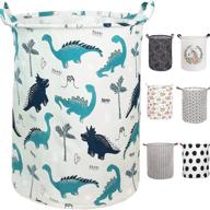 🦕 spacious laundry basket for adults and kids, water-resistant baby clothes hamper with folding design, versatile collapsible laundry baskets. ideal for dirty clothes, toys, and more! (full dinosaur) logo