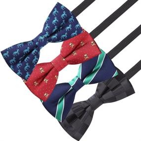 img 3 attached to 👔 Adorable AUSKY Adjustable Pre Tied Bow Ties for Stylish Toddler Boys - Various Accessory Options!