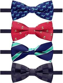 img 4 attached to 👔 Adorable AUSKY Adjustable Pre Tied Bow Ties for Stylish Toddler Boys - Various Accessory Options!