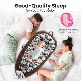 img 2 attached to 👶 Pillani Baby Lounger - Breathable Co Sleeper for Newborns and Infants, 0-12 Months, Cosleeping in Bed - Portable Toddler Sleep Bassinet, Infant Pillow Cosleeper