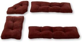 img 4 attached to 🍽️ Maroon Hyatt 4-Piece Kitchen Nook Cushion Set by Greendale Home Fashions