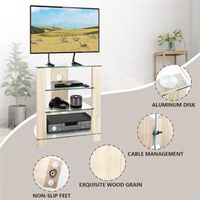 img 2 attached to 📺 TAVR 4-Tier Wood Media Component TV Stand: Organize Your Entertainment System with Style!