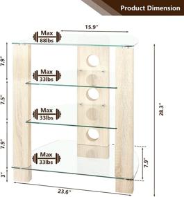 img 1 attached to 📺 TAVR 4-Tier Wood Media Component TV Stand: Organize Your Entertainment System with Style!