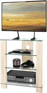 📺 tavr 4-tier wood media component tv stand: organize your entertainment system with style! logo