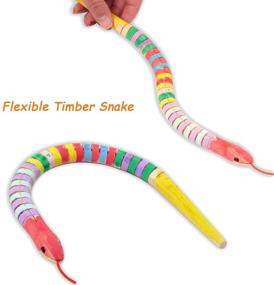 img 1 attached to 🐍 Ira Pollitt 6-Piece 12 Inch Unfinished Wooden Wiggly Snakes - Jointed Flexible Wooden Snake Blank Canvas Animal Model Crafts Toys - Arts and Fun Home Activities