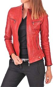 img 3 attached to Aaron Craft Womens Lambskin Leather Women's Clothing for Coats, Jackets & Vests