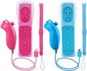 img 4 attached to 🎮 Wii Remote and Nunchuck Controller, 2 Sets of Wireless Game Joystick Controllers, Compatible with Nintendo Wii & Wii U (Blue & Pink)