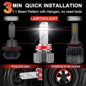 img 3 attached to 🔆 LAWTOOLIGHT H11/H9/H8 LED Headlight Bulb - 2-Pack, 15000 Lumens High Low Beam Fog Light, 80W Super Bright LED Headlight Conversion Kit - 300% Brighter, 6500K Cool White, Halogen Replacement