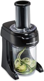 img 4 attached to 🍝 Hamilton Beach 3-in-1 Electric Vegetable Spiralizer and Slicer - Veggie Spaghetti, Linguine, and Ribbons - 6-Cup Capacity - Black (70930)