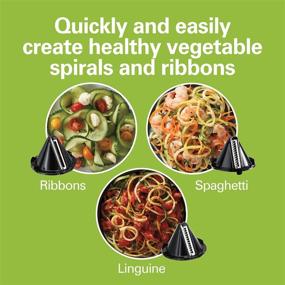 img 3 attached to 🍝 Hamilton Beach 3-in-1 Electric Vegetable Spiralizer and Slicer - Veggie Spaghetti, Linguine, and Ribbons - 6-Cup Capacity - Black (70930)