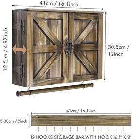 img 2 attached to 🏷️ Ikkle Rustic Wall Mounted Jewelry Cabinet Organizer: Barn Door Design with Removable Bracelet Rod - Perfect for Necklaces, Earrings, Bracelets, and Rings - Wooden Jewelry Box Included