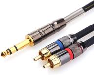 🔌 tisino rca to 1/4 cable - 10 feet - high-quality audio y splitter cable - ideal for connecting trs to rca devices logo