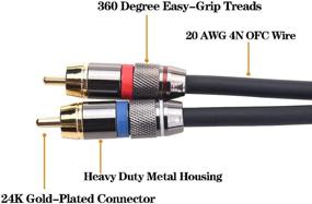 img 1 attached to 🔌 TISINO Кабель RCA к 1/4 - 10 футов - высококачественный аудио-разветвительный кабель Y - идеально подходит для подключения устройств TRS к RCA.