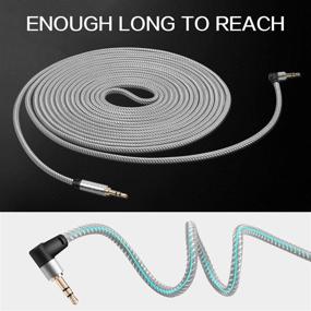 img 2 attached to 🔌 20 футовый мужской кабель 3,5 мм – высококачественный AUX-кабель для Beats, iPhone, iPod, iPad, планшетов, динамиков – кабель с 90-градусным углом вставки.