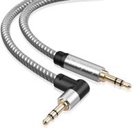 🔌 20 футовый мужской кабель 3,5 мм – высококачественный aux-кабель для beats, iphone, ipod, ipad, планшетов, динамиков – кабель с 90-градусным углом вставки. логотип