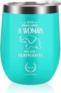 🐘 unique elephant gifts for women: funny, personalized birthday & mother's day present - insulated blue wine glass логотип