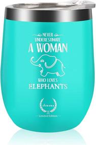 img 4 attached to 🐘 Unique Elephant Gifts for Women: Funny, Personalized Birthday & Mother's Day Present - Insulated Blue Wine Glass