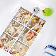 🛁 chezmax bath treads stickers - beach pattern 3d adhesive anti slip tub tattoos | safety decals mat for waterproof shower tub | sticker bathtub appliques for bath pools home decor - 6 pcs (5.9" x 5.9") logo