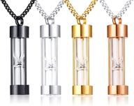 vnox memorial jewellery: stainless steel glass hourglass urn cremation pendant necklace - gold plated elegance logo