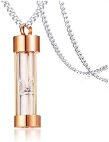 img 2 attached to VNOX Memorial Jewellery: Stainless Steel Glass Hourglass Urn Cremation Pendant Necklace - Gold Plated Elegance