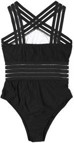 img 2 attached to AvoDovA Swimwear Crossover Swimsuits Monokinis Women's Clothing