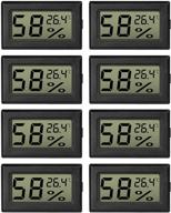 🌡️ eeekit 8-pack mini thermometer hygrometer, lcd digital temperature humidity meter gauge with celsius display for cars, home, office, greenhouse, and incubator logo