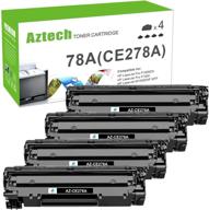 high-quality aztech compatible toner cartridge replacement for hp 78a ce278a | ideal 🖨️ for hp p1606dn, m1536dnf, p1566, p1536 | reliable printer ink | black - 4-pack logo