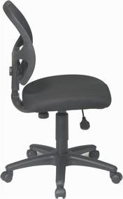 img 2 attached to 🪑 Black Office Star Mesh Screen Back Armless Task Chair with Comfortable Padded Fabric Seat