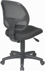 img 1 attached to 🪑 Black Office Star Mesh Screen Back Armless Task Chair with Comfortable Padded Fabric Seat