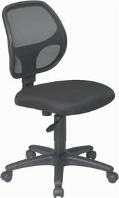 img 3 attached to 🪑 Black Office Star Mesh Screen Back Armless Task Chair with Comfortable Padded Fabric Seat